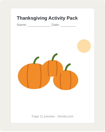 Thanksgiving Activity Pack - Image 2