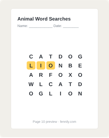 Animal Word Searches - Image 2